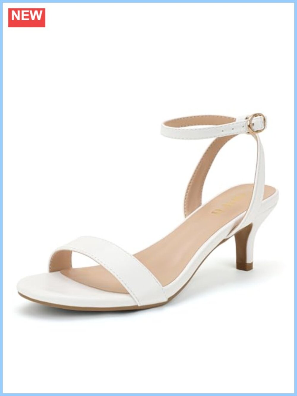 Kitten Heels Ankle Strap Open Toe Sandals Women's Low Heel Dressy